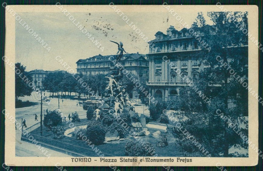Torino Città Piazza Statuto Monumento del Frejus Tram cartolina MX0418 – fronte