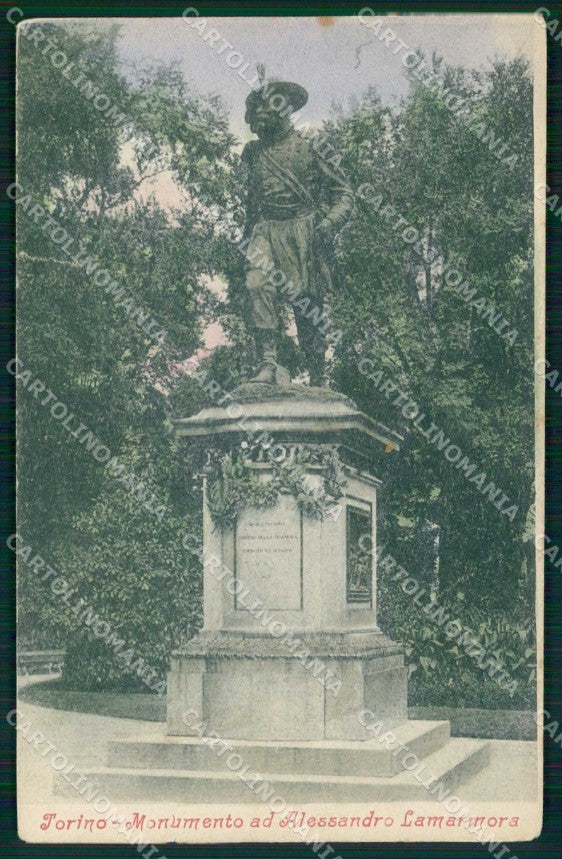 Torino Città Monumento Alessandro Lamarmora PIEGA cartolina MX0424 – fronte