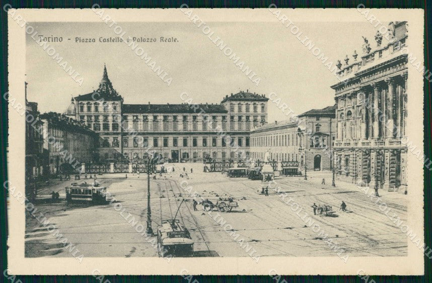 Torino Città Piazza Castello Tram Palazzo Reale Brunner 4700 cartolina MX0425 – fronte