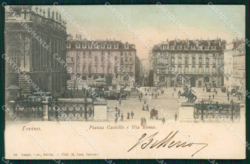 Torino Città Piazza Castello Tram Via Roma cartolina MX0427 – fronte