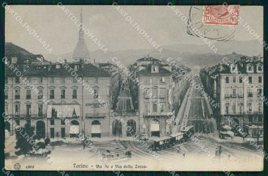 Torino Città Via Po Tram Via della Zecca Brunner 4669 cartolina MX0430 – fronte