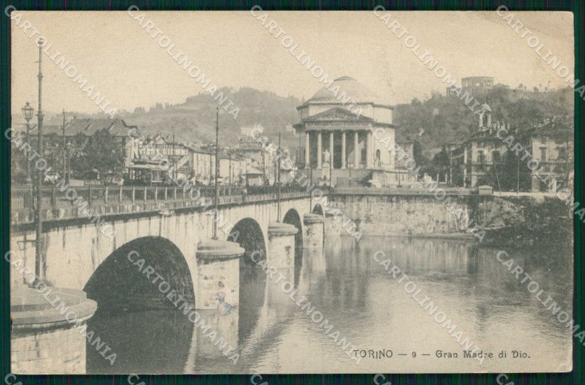 Torino Città Gran Madre di Dio Tram PIEGA cartolina MX0434 – fronte