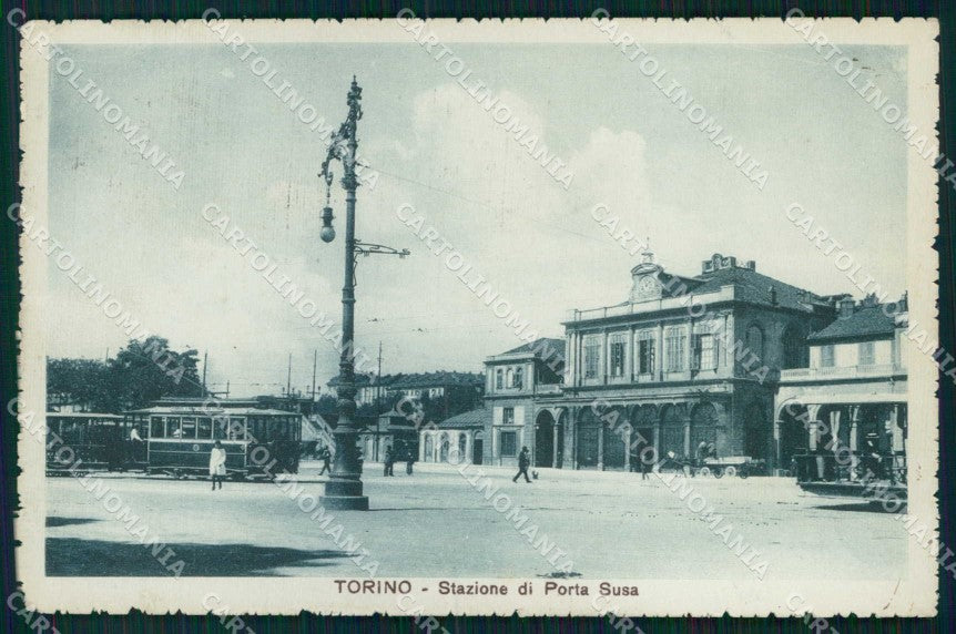 Torino Città Stazione Porta Susa Tram PIEGA cartolina MX0438 – fronte