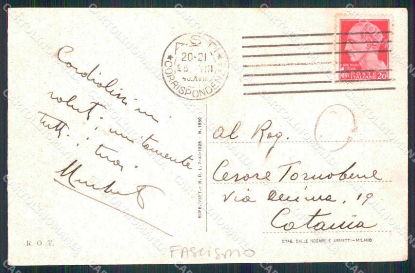 Torino Città Nuovi Mercati Via Giordano Bruno Fascismo cartolina MX0440 – retro
