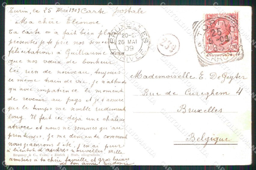 Torino Città Torri Palatine Brunner 65 cartolina MX0451 – retro