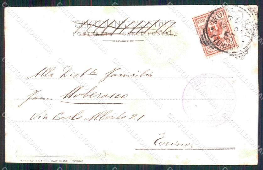 Torino Città Palazzo Prefettura Treno cartolina MX0461 – retro