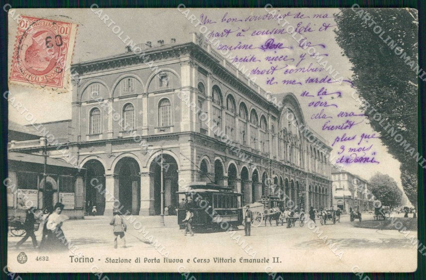 Torino Città Stazione Porta Nuova Tram Brunner 4632 cartolina MX0464 – fronte