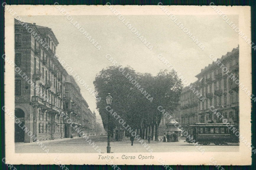 Torino Città Corso Oporto Tram PIEGHINA cartolina MX0472 – fronte