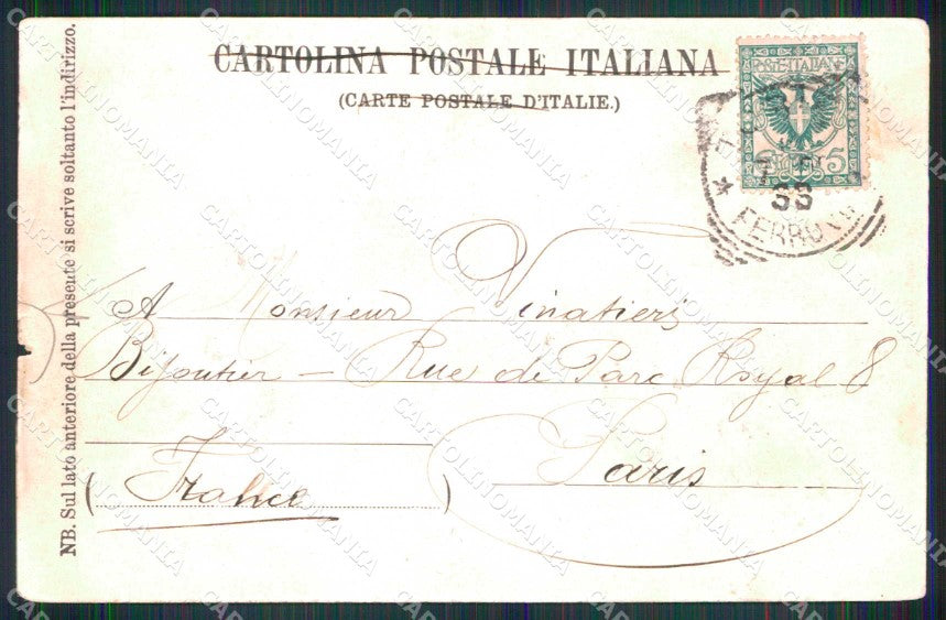 Torino Città Piazza Carlo Felice Monumento d'Azeglio ABRASA cartolina MX0480 – retro