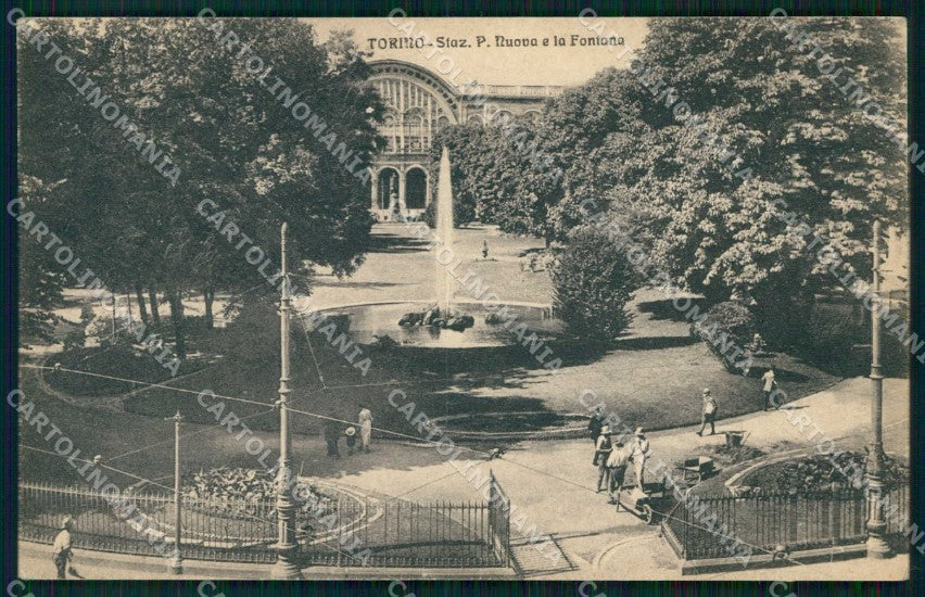 Torino Città Stazione Porta Nuova Fontana cartolina MX0482 – fronte
