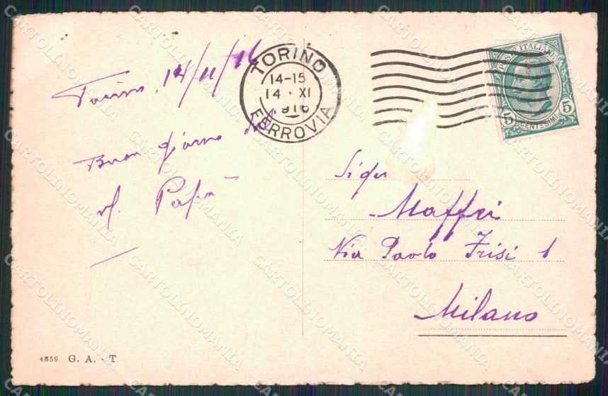Torino Città Museo Civico ABRASA cartolina MX0487 – retro