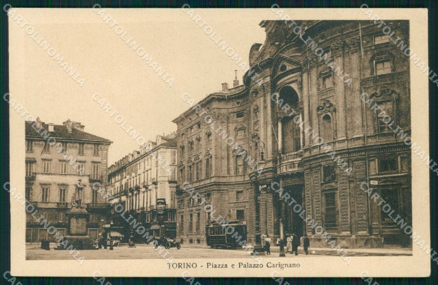 Torino Città Piazza Palazzo Carignano Tram cartolina MX0493 – fronte