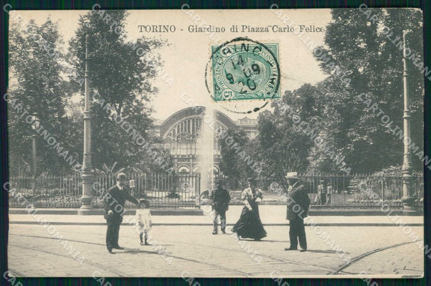 Torino Città Giardino Piazza Carlo Felice Stazione Porta Nuova cartolina MX0502 – fronte
