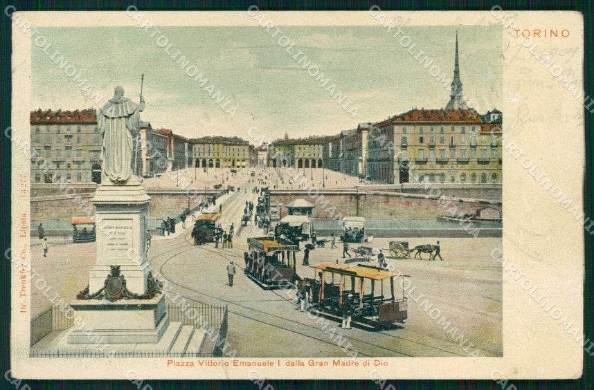 Torino Città Piazza Vittorio Emanuele I Tramway STRAPPINO cartolina MX0503 – fronte