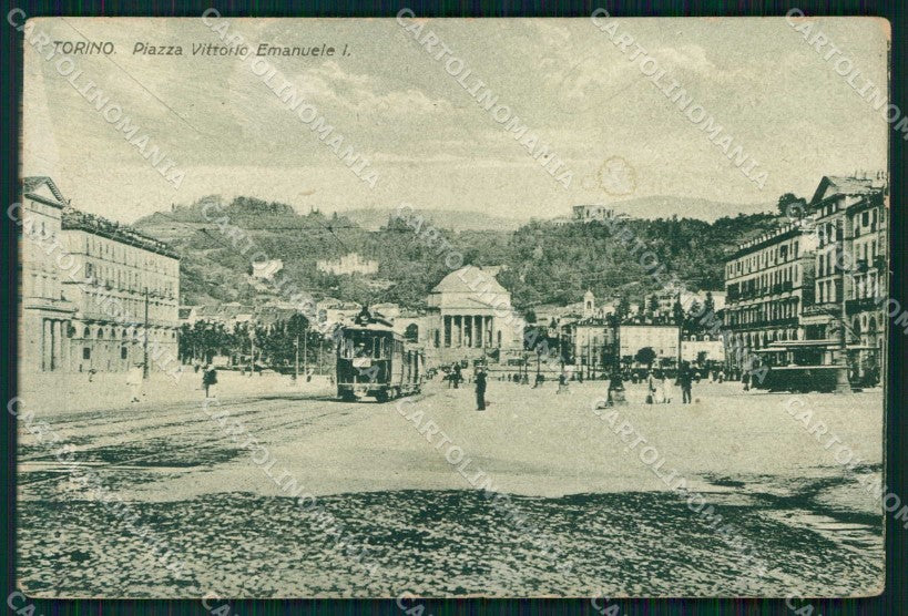 Torino Città Piazza Vittorio Emanuele I Tram cartolina MX0505 – fronte