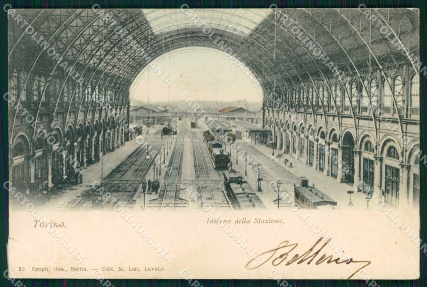Torino Città Interno Stazione Treno PIEGHINA cartolina MX0512 – fronte
