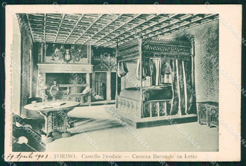 Torino Città Castello Feudale Camera Baronale da Letto cartolina MX0513 – fronte