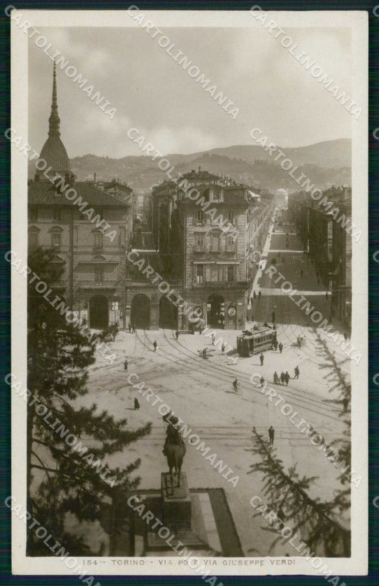 Torino Città Via Giuseppe Verdi Via Po Tram Foto cartolina MX0519 – fronte