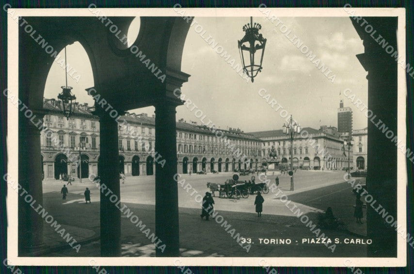 Torino Città Piazza San Carlo Foto cartolina MX0534 – fronte