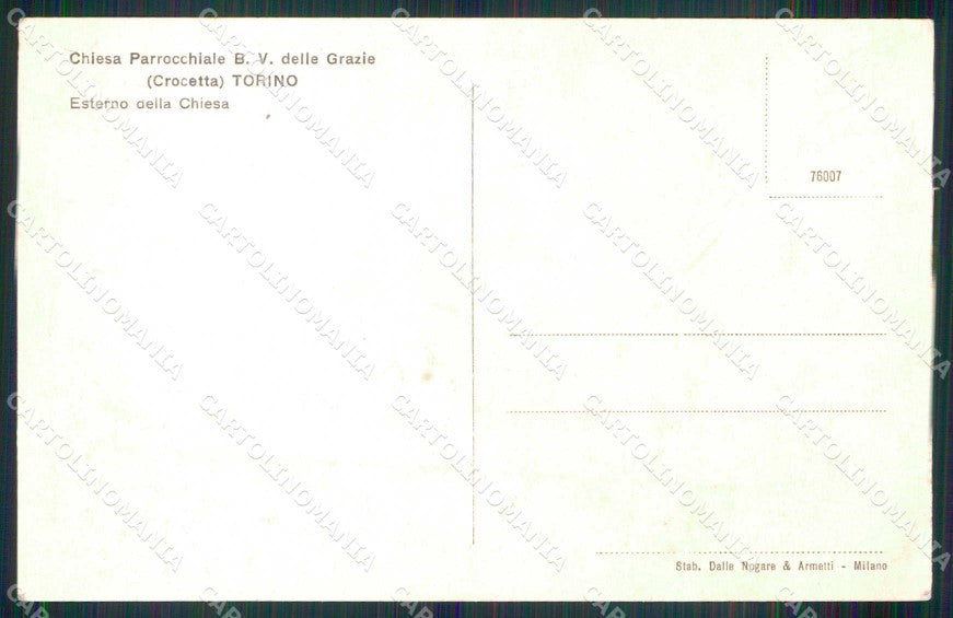 Torino Città Chiesa Parrocchiale Beata Vergine Grazie Foto cartolina MX0540 – retro