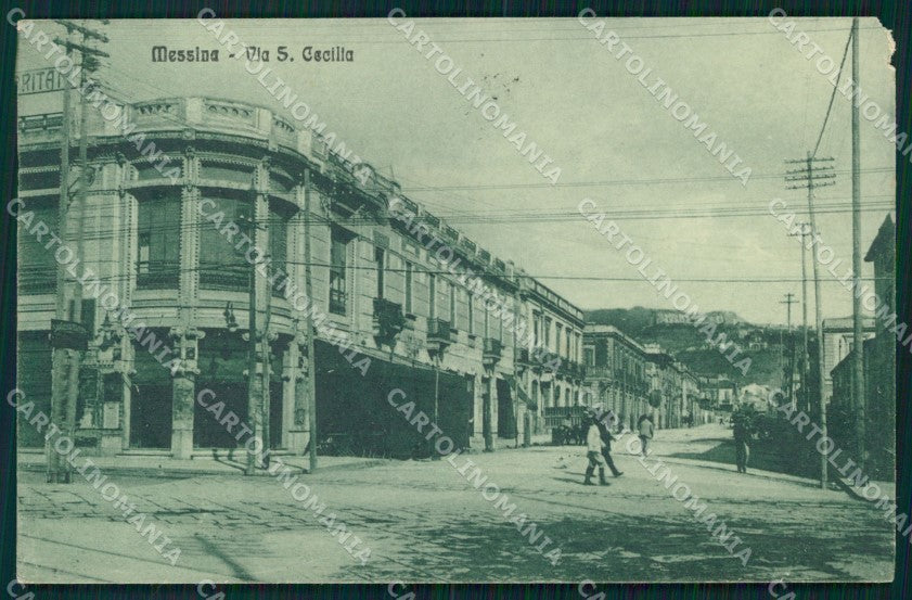 Messina Città Via Santa Cecilia ABRASA cartolina MX0550 – fronte