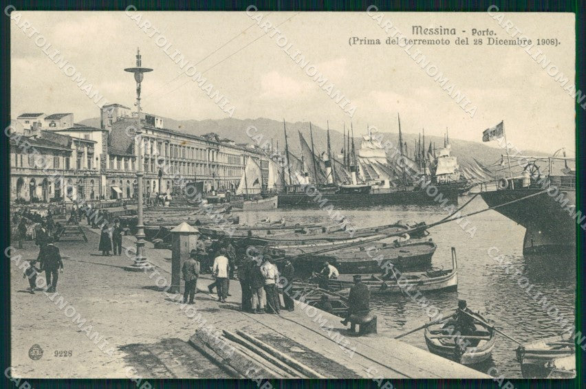 Messina Città Messina Porto Barche Prima Terremoto Brunner 9228 cartolina MX0555 – fronte
