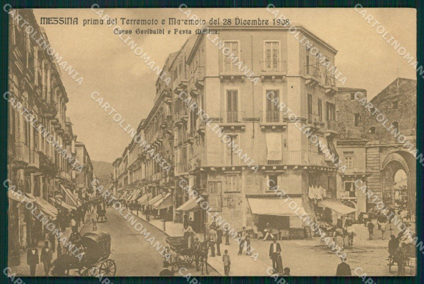 Messina Città Corso Garibaldi Prima del Terremoto cartolina MX0556 – fronte