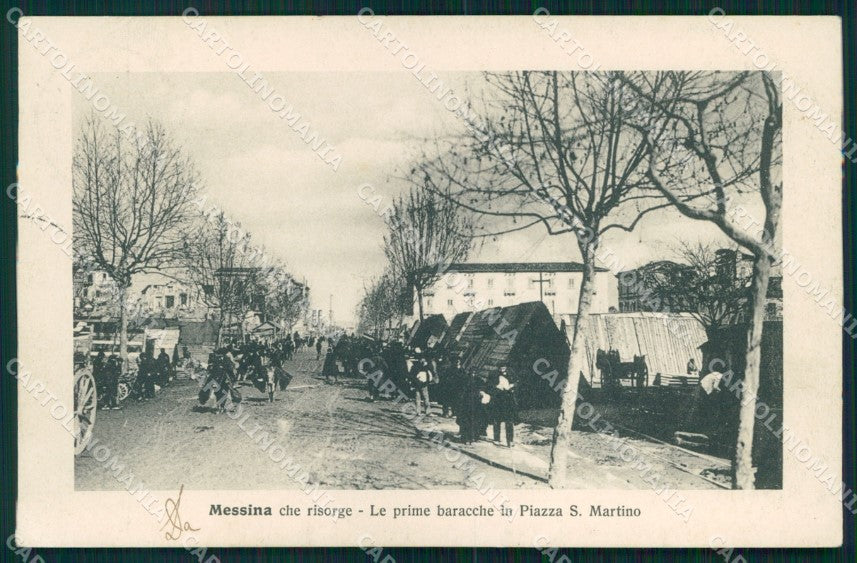 Messina Città Piazza San Martino Baracche Alterocca 2351 cartolina MX0560 – fronte