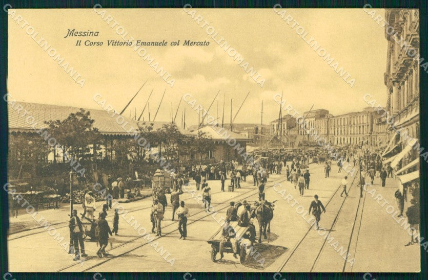 Messina Città Corso Vittorio Emanuele Mercato cartolina MX0568 – fronte