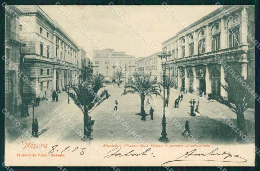 Messina Città Piazza delle Palme Municipio Camera Commercio cartolina MX0586 – fronte