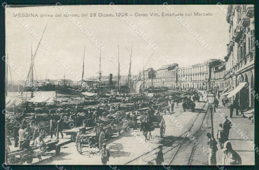 Messina Città Corso Vittorio Emanuele Mercato cartolina MX0604 – fronte