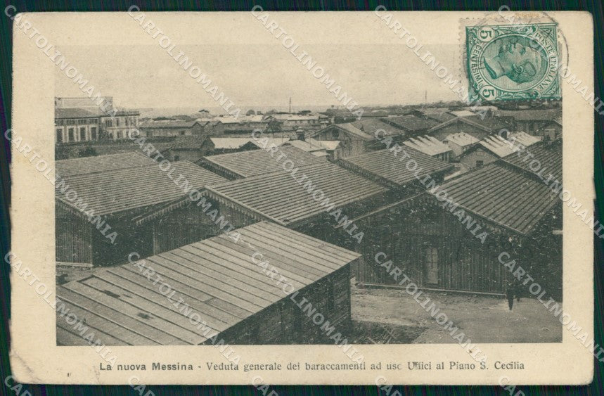 Messina Città Baracche Uso Uffici Alterocca 3207 PIEGHINE cartolina MX0611 – fronte