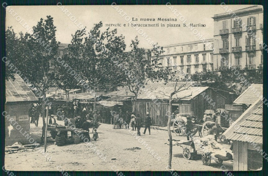 Messina Città Baracche Piazza San Martino Alterocca 3205 cartolina MX0617 – fronte