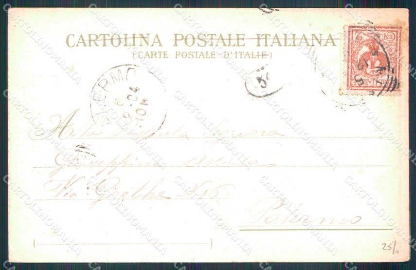 Messina Città Bivio Corso Garibaldi Porta Real Basso cartolina MX0624 – retro