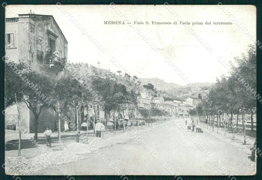 Messina Città Viale San Francesco Prima del Terremoto cartolina MX0628 – fronte