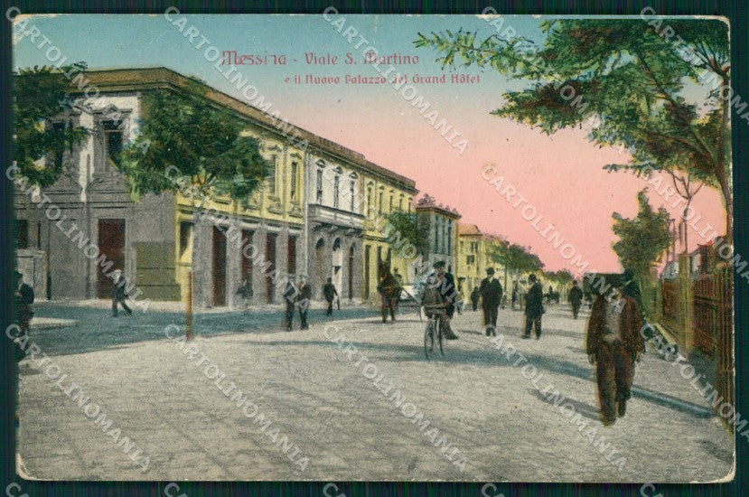 Messina Città Viale San Martino Palazzo Grand Hotel cartolina MX0631 – fronte