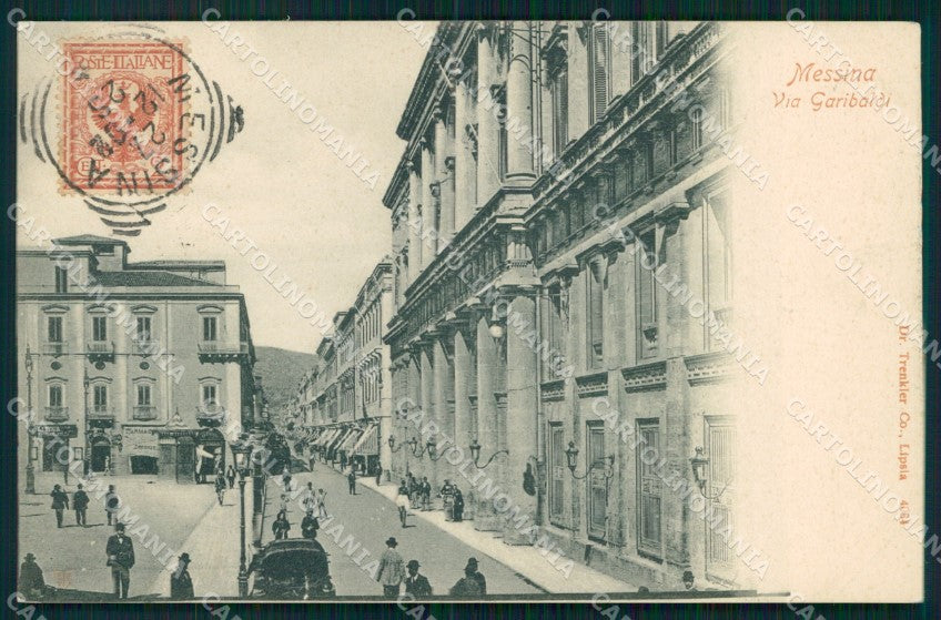 Messina Città Via Garibaldi Trenkler 4084 cartolina MX0632 – fronte
