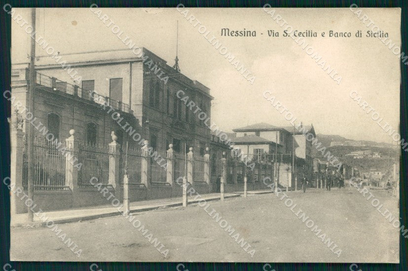 Messina Città Via Santa Cecilia Banco di Sicilia cartolina MX0636 – fronte