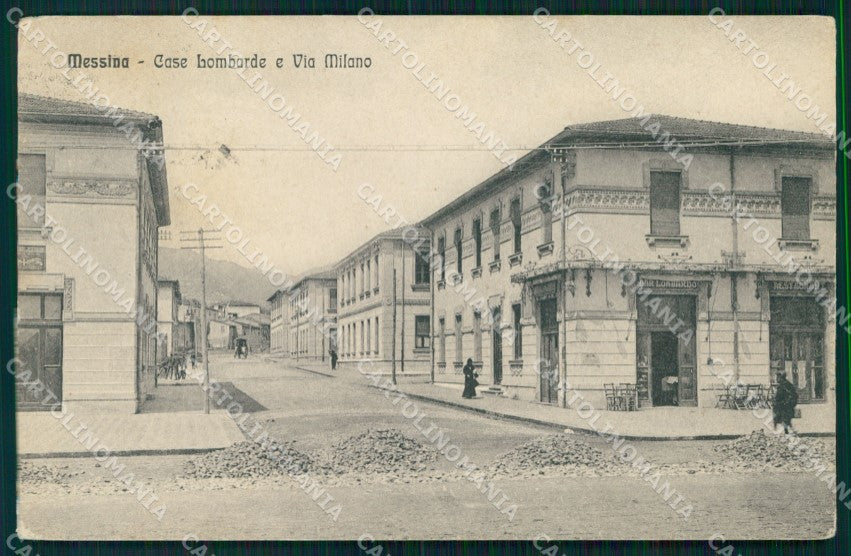 Messina Città Case Lombarde Via Milano cartolina MX0652 – fronte
