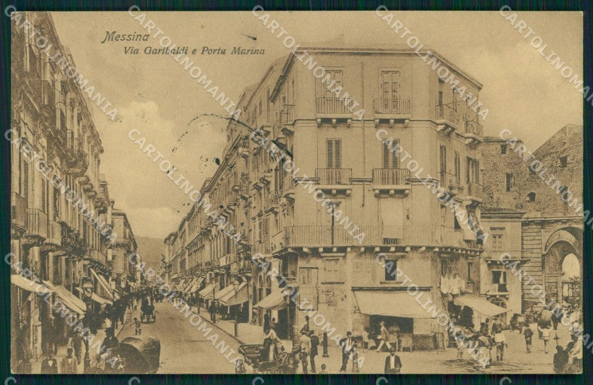 Messina Città Via Garibaldi Porta Marina Trenkler cartolina MX0658 – fronte