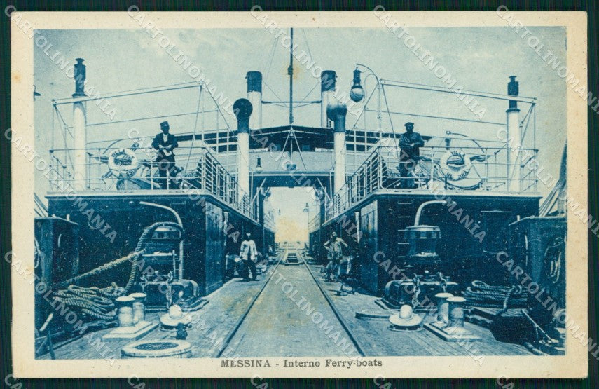 Messina Città Ferry Boat Interno cartolina MX0661 – fronte