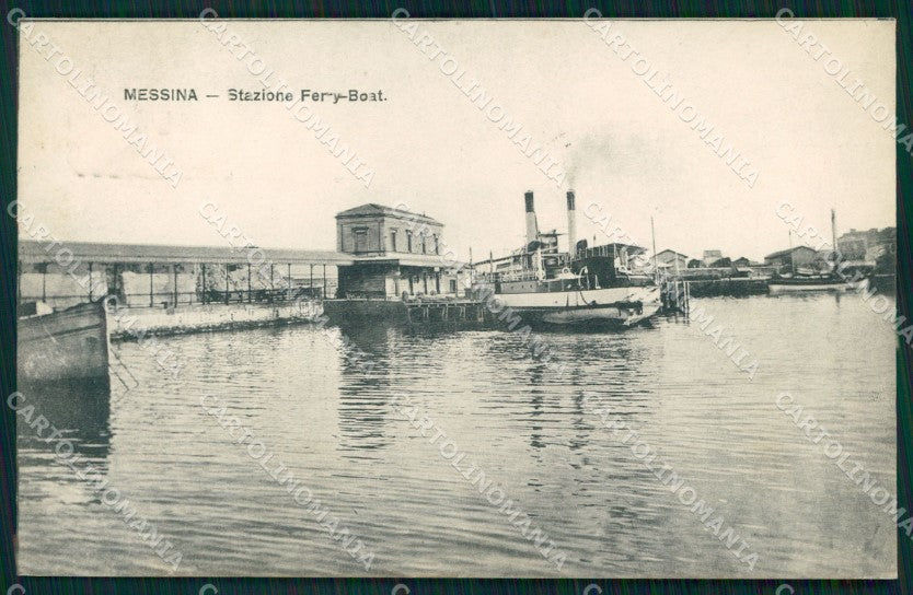 Messina Città Stazione Ferry Boats cartolina MX0663 – fronte