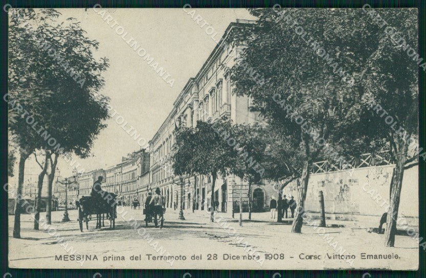 Messina Città Corso Vittorio Emanuele Prima del Terremoto cartolina MX0670 – fronte
