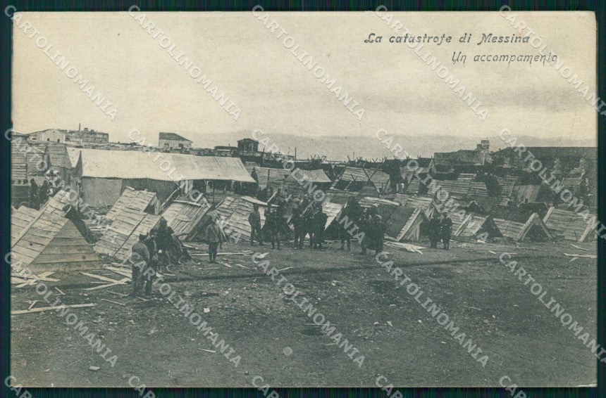 Messina Città Catastrofe Accampamento Alterocca 2027 cartolina MX0680 – fronte