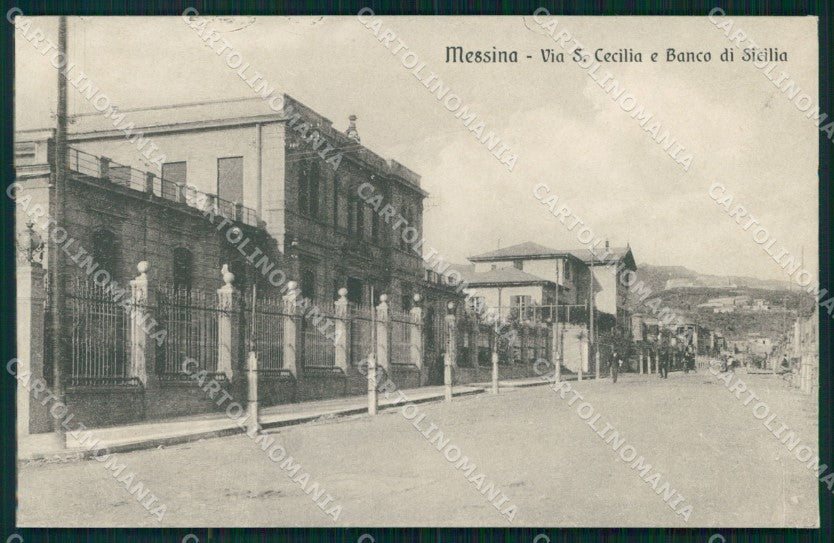 Messina Città Via Santa Cecilia Banco di Sicilia cartolina MX0694 – fronte