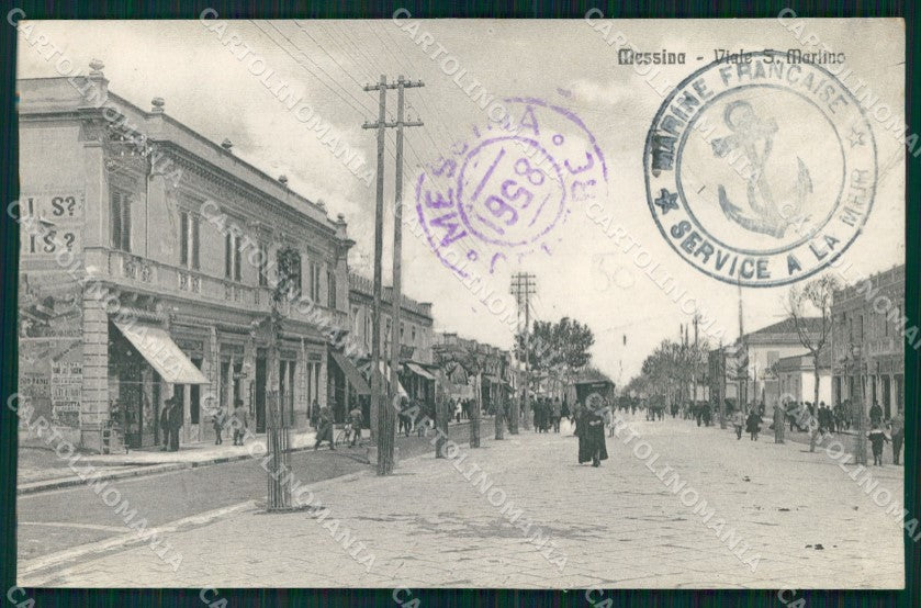 Messina Città Viale S. Martino Marine Francaise Alterocca 22787 cartolina MX0703 – fronte