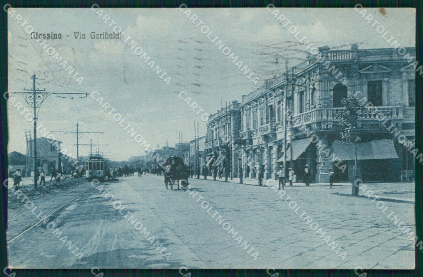 Messina Città Via Garibaldi Tram cartolina MX0704 – fronte
