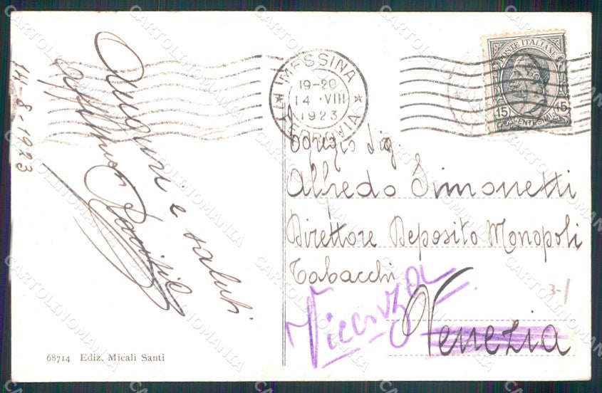 Messina Città Via Garibaldi Tram cartolina MX0704 – retro