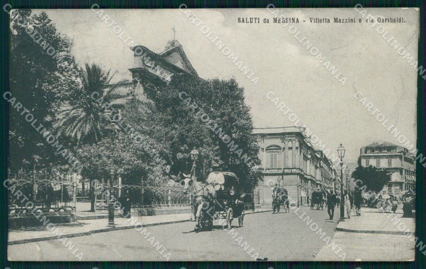 Messina Città Saluti da Villetta Mazzini Via Garibaldi cartolina MX0720 – fronte