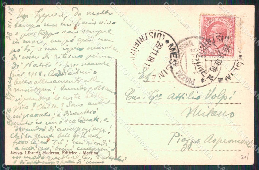 Messina Città Viale San Martino cartolina MX0724 – retro